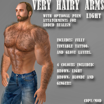Second Life Marketplace - Very Hairy Arms Light